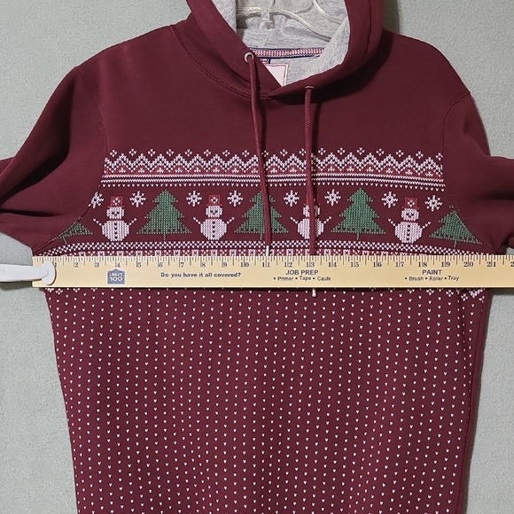 MBX Burgundy Women's Christmas Winter Hoodie with Snowman Design -Size Small - Picture 5 of 13